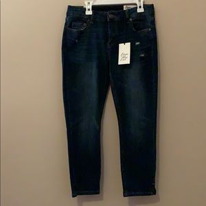 Cosmic Blue Love Skinny Capri/Crop Jeans